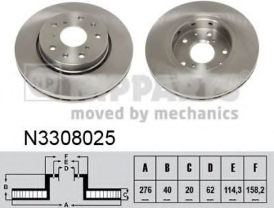 Disc frana SUZUKI SWIFT III (MZ, EZ) (2005 - 2016) NIPPARTS N3308025 piesa NOUA