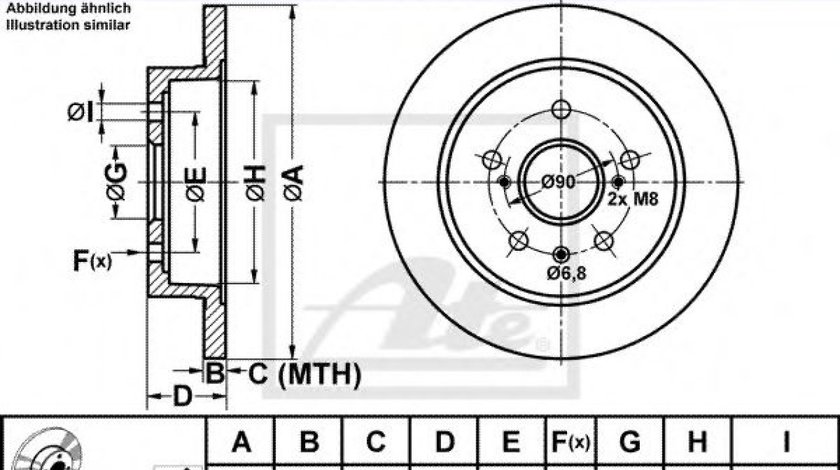 Disc frana SUZUKI SX4 (EY, GY) (2006 - 2016) ATE 24.0109-0167.1 piesa NOUA