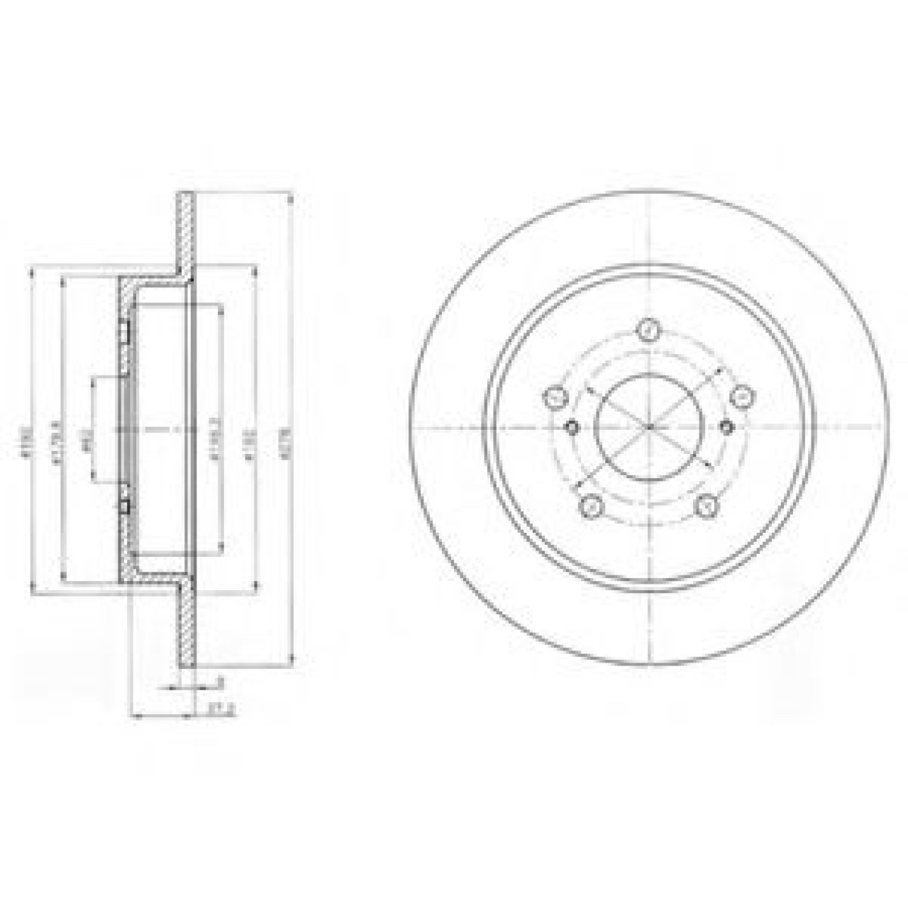 Disc frana SUZUKI SX4 (EY, GY) (2006 - 2016) DELPHI BG4222 piesa NOUA