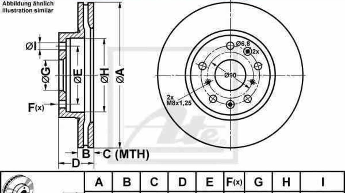 Disc frana SUZUKI SX4 EY GY ATE 24.0122-0252.1