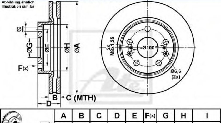 Disc frana SUZUKI SX4 S-Cross (2013 - 2016) ATE 24.0122-0290.1 piesa NOUA