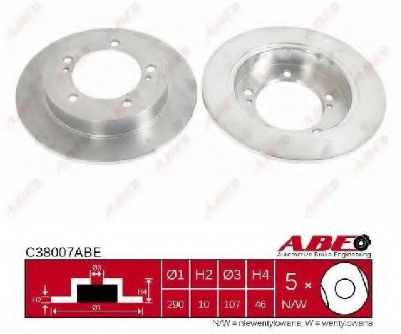 Disc frana SUZUKI VITARA (ET, TA) (1988 - 1998) ABE C38007ABE piesa NOUA