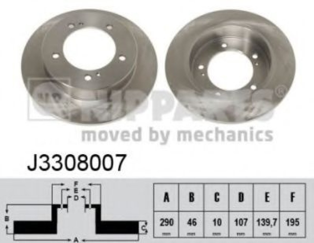 Disc frana SUZUKI VITARA (ET, TA) (1988 - 1998) NIPPARTS J3308007 piesa NOUA
