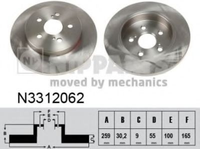 Disc frana SUZUKI VITARA (ET, TA) (1988 - 1998) NIPPARTS N3312062 piesa NOUA