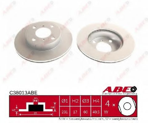 Disc frana SUZUKI WAGON R+ (EM) (1997 - 2000) ABE C38013ABE piesa NOUA