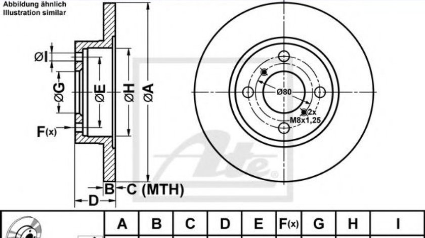 Disc frana SUZUKI WAGON R+ (MM) (2000 - 2016) ATE 24.0112-0153.1 piesa NOUA