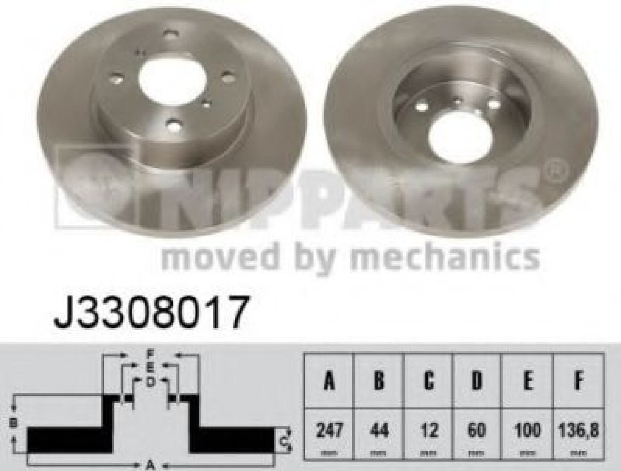 Disc frana SUZUKI WAGON R+ (MM) (2000 - 2016) NIPPARTS J3308017 piesa NOUA