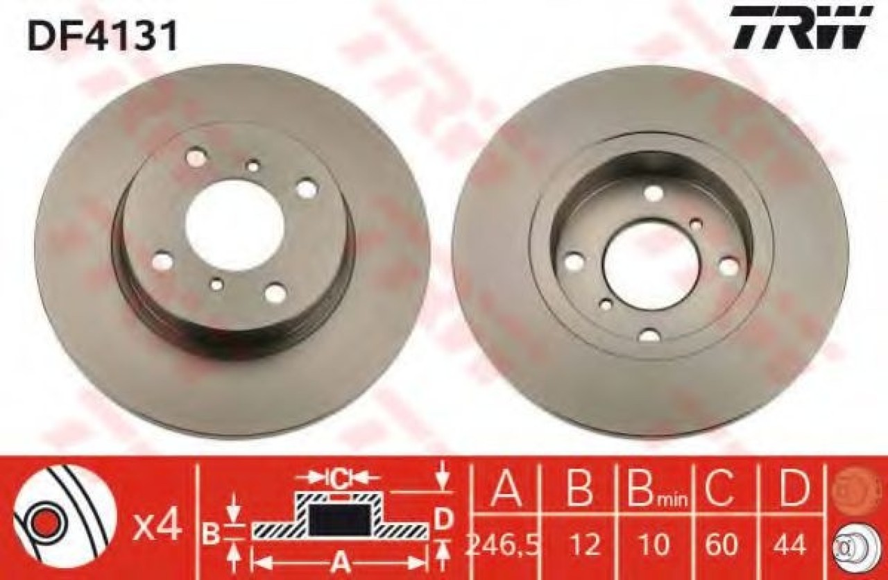 Disc frana SUZUKI WAGON R+ (MM) (2000 - 2016) TRW DF4131 piesa NOUA