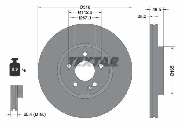 Disc Frana Textar Mercedes-Benz 92073100