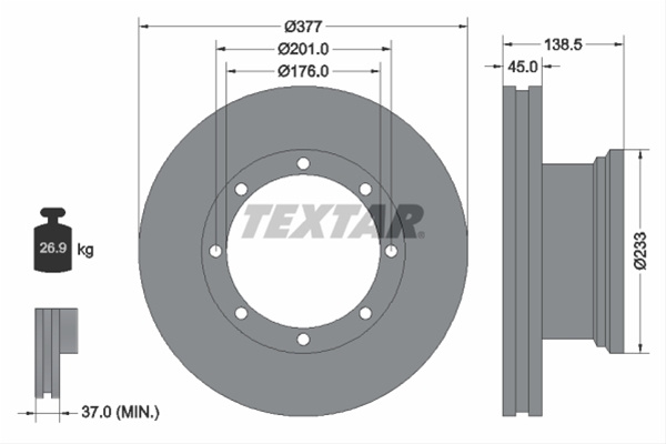 Disc Frana Textar Mercedes-Benz 93101500