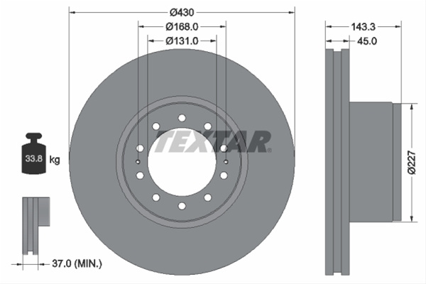 Disc Frana Textar Mercedes-Benz 93186700