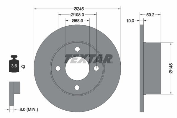 Disc Frana Textar Skoda 92026100