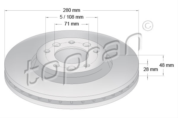 Disc Frana Topran Peugeot 722 486