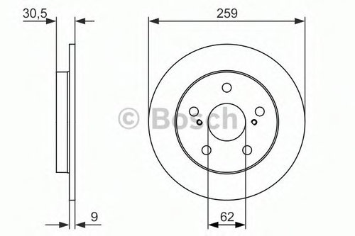 Disc frana TOYOTA AURIS (NRE15, ZZE15, ADE15, ZRE15, NDE15) (2006 - 2012) BOSCH 0 986 479 765 piesa ...