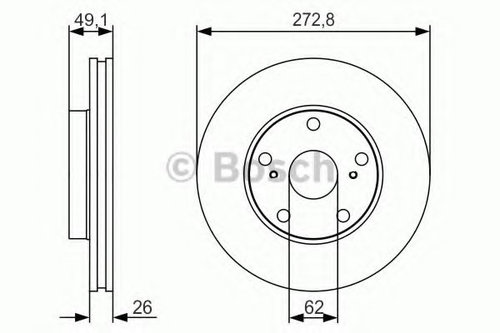 Disc frana TOYOTA AURIS (NRE15, ZZE15, ADE15, ZRE15, NDE15) (2006 - 2012) BOSCH 0 986 479 S16 piesa ...
