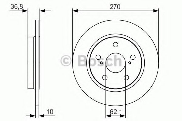 Disc frana TOYOTA AURIS (ZWE18, NZE18, ZRE18) (2012 - 2016) BOSCH 0 986 479 S64 piesa NOUA