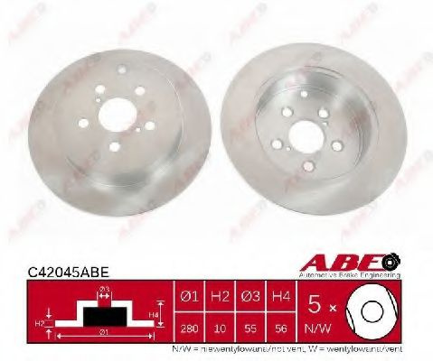 Disc frana TOYOTA AVENSIS Combi (T25) (2003 - 2008) ABE C42045ABE piesa NOUA
