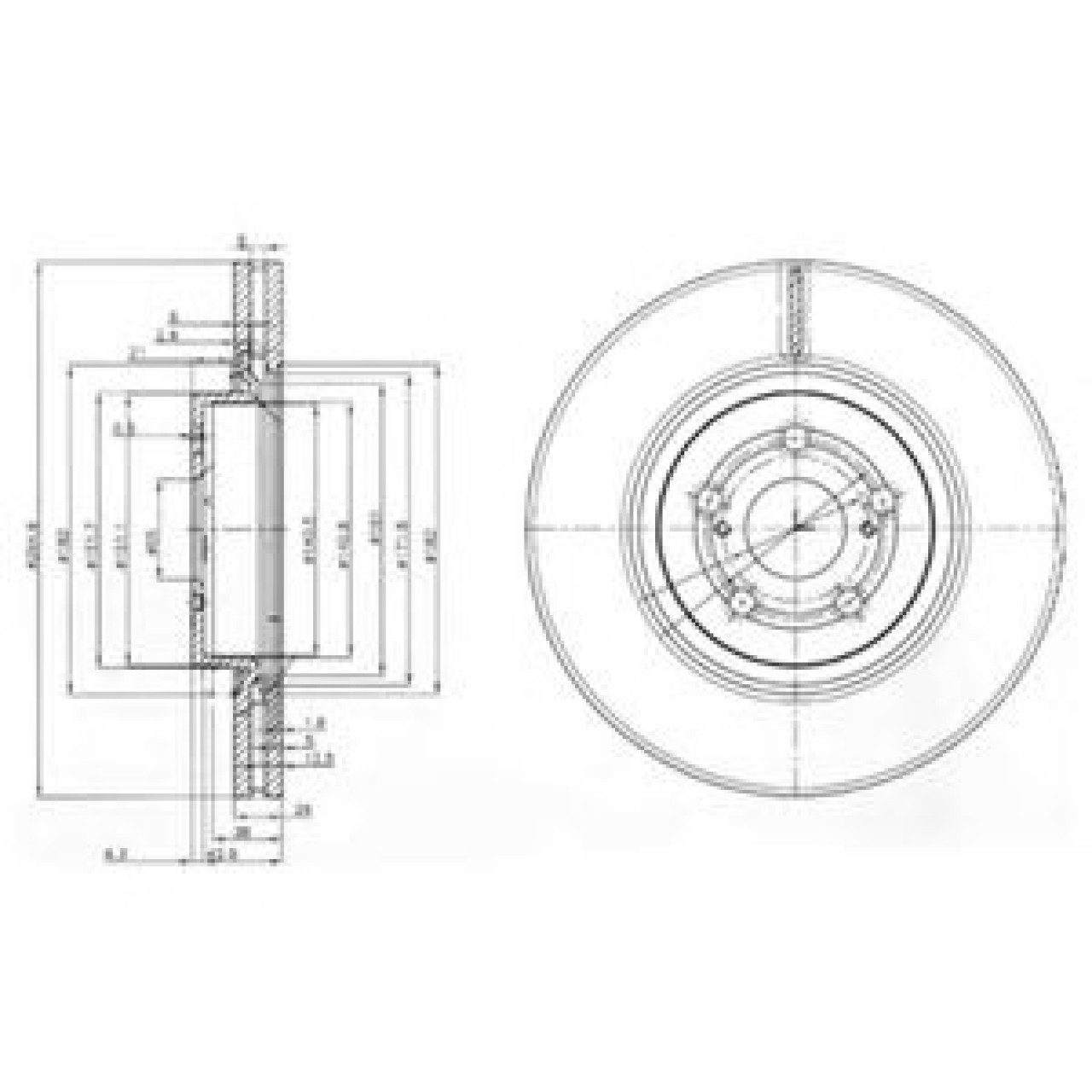 Disc frana TOYOTA AVENSIS Combi (T25) (2003 - 2008) DELPHI BG3914 piesa NOUA