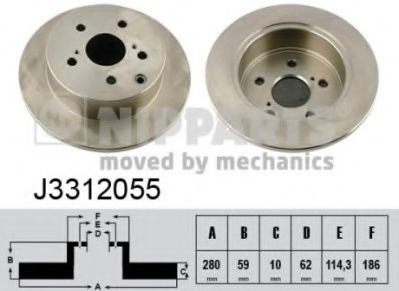 Disc frana TOYOTA AVENSIS Combi (T25) (2003 - 2008) NIPPARTS J3312055 piesa NOUA