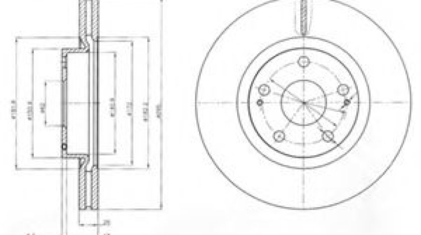 Disc frana TOYOTA AVENSIS Combi (T25) (2003 - 2008) DELPHI BG4113 piesa NOUA