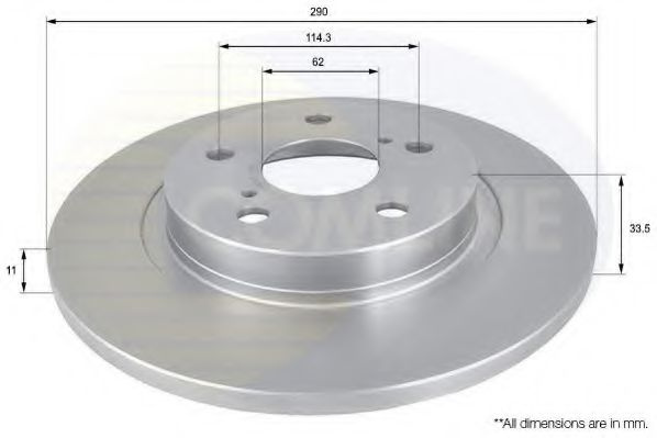 Disc frana TOYOTA AVENSIS combi (ZRT27, ADT27) (2009 - 2016) COMLINE ADC01151 piesa NOUA