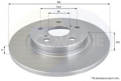 Disc frana TOYOTA AVENSIS combi (ZRT27, ADT27) (2009 - 2016) COMLINE ADC01151 piesa NOUA