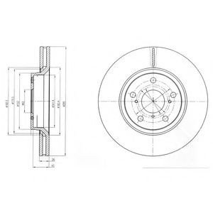 Disc frana TOYOTA AVENSIS combi (ZRT27, ADT27) (2009 - 2016) DELPHI BG4236C piesa NOUA