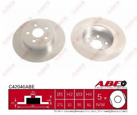 Disc frana TOYOTA AVENSIS Liftback (T22) (1997 - 2003) ABE C42046ABE piesa NOUA
