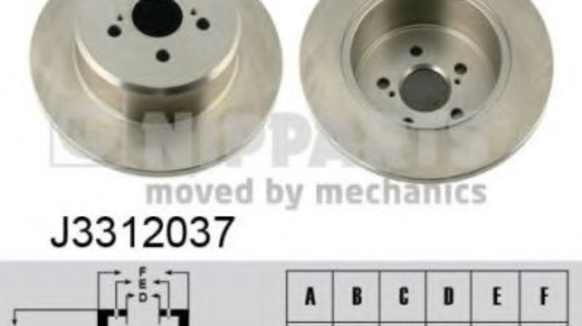 Disc frana TOYOTA AVENSIS Liftback (T22) (1997 - 2003) NIPPARTS J3312037 piesa NOUA