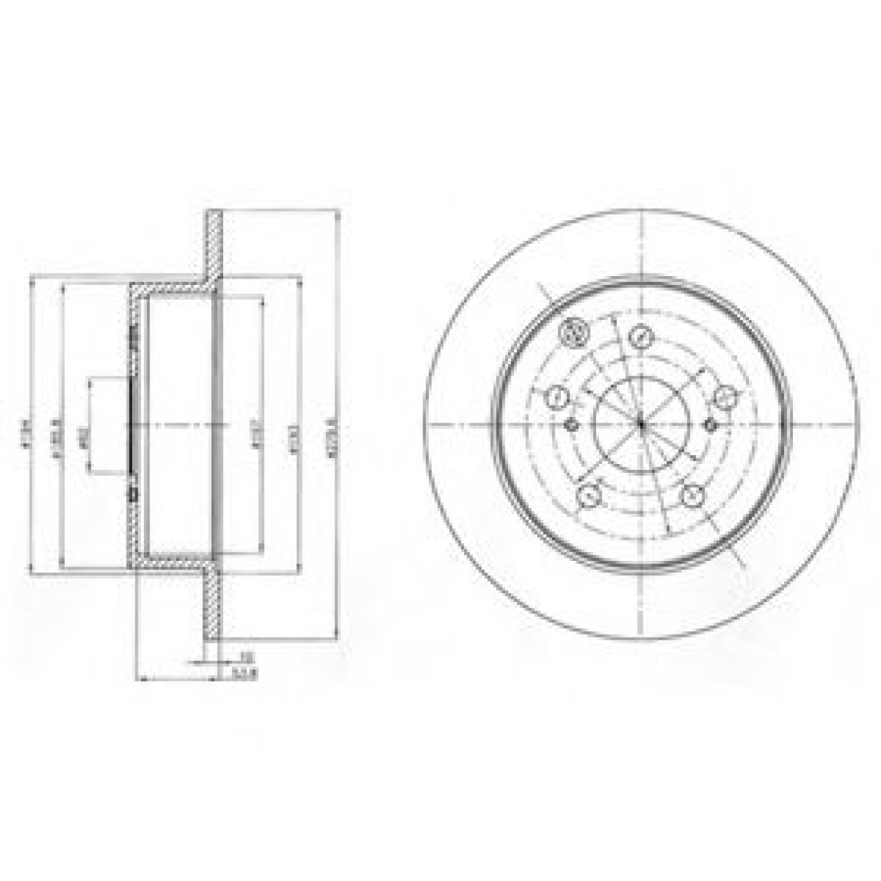 Disc frana TOYOTA AVENSIS Limuzina (T25) (2003 - 2008) DELPHI BG4303 piesa NOUA