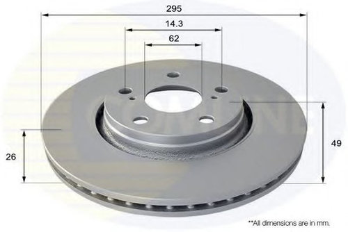 Disc frana TOYOTA AVENSIS Limuzina (ZRT27, ADT27) (2008 - 2016) COMLINE ADC01150V piesa NOUA