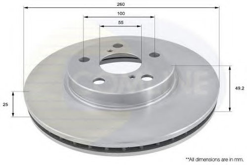 Disc frana TOYOTA AVENSIS Station Wagon (T22) (1997 - 2003) COMLINE ADC0171V piesa NOUA