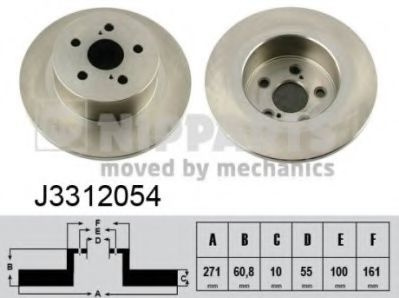 Disc frana TOYOTA AVENSIS Station Wagon (T22) (1997 - 2003) NIPPARTS J3312054 piesa NOUA