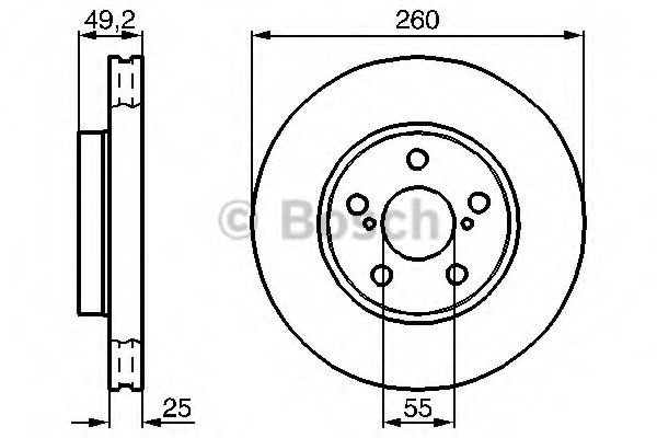 Disc frana TOYOTA AVENSIS (T22) (1997 - 2003) BOSCH 0 986 478 451 piesa NOUA