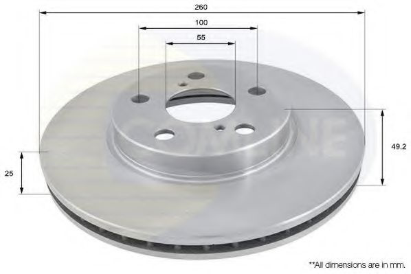 Disc frana TOYOTA AVENSIS (T22) (1997 - 2003) COMLINE ADC0171V piesa NOUA