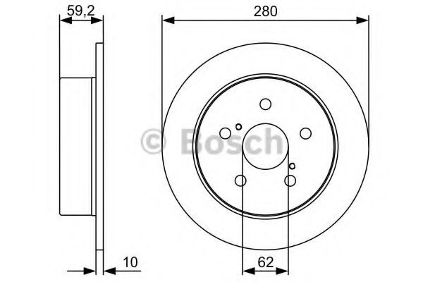 Disc frana TOYOTA AVENSIS (T25) (2003 - 2008) BOSCH 0 986 479 520 piesa NOUA