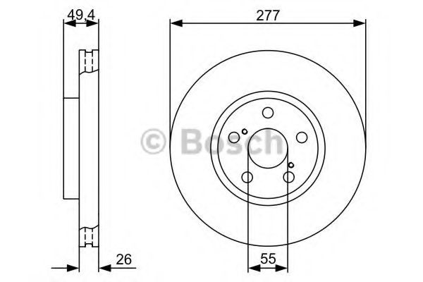 Disc frana TOYOTA AVENSIS (T25) (2003 - 2008) BOSCH 0 986 479 340 piesa NOUA