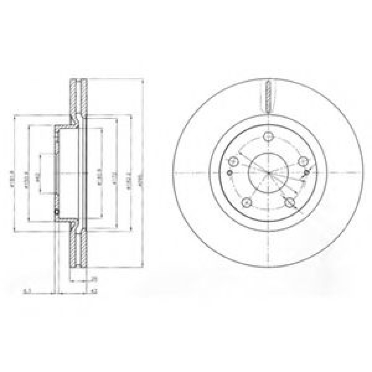 Disc frana TOYOTA AVENSIS (T25) (2003 - 2008) DELPHI BG4113 piesa NOUA
