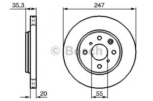Disc frana TOYOTA AYGO (PAB4_, KGB4_) (2014 - 2016) BOSCH 0 986 479 B91 piesa NOUA