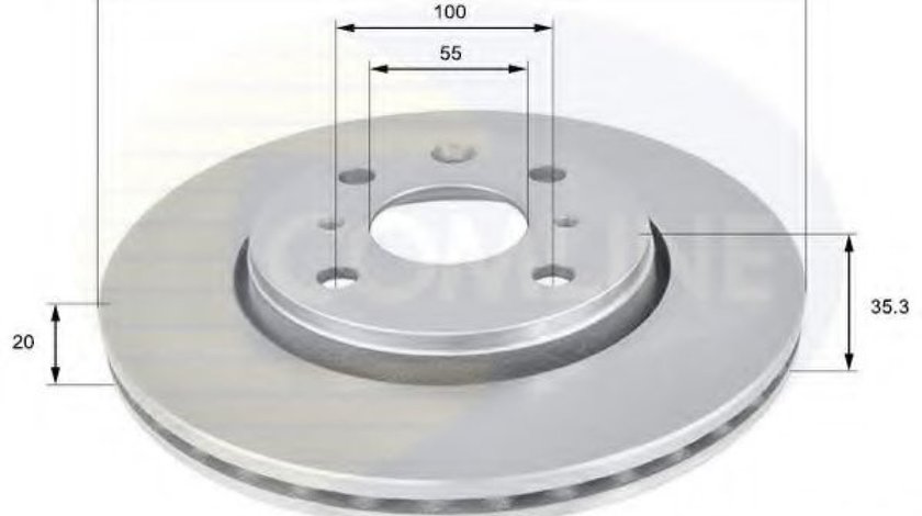 Disc frana TOYOTA AYGO (PAB4_, KGB4_) (2014 - 2016) COMLINE ADC1561V piesa NOUA