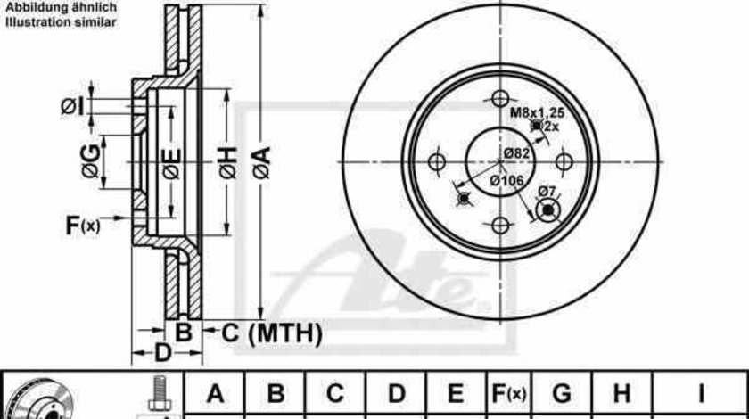 Disc frana TOYOTA AYGO PAB4 KGB4 ATE 24.0120-0180.1