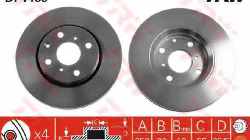 Disc frana TOYOTA AYGO WNB1 KGB1 TRW DF4469