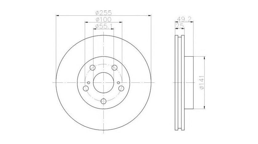 Disc frana Toyota CARINA E limuzina (_T19_) 1992-1997 #2 09584410