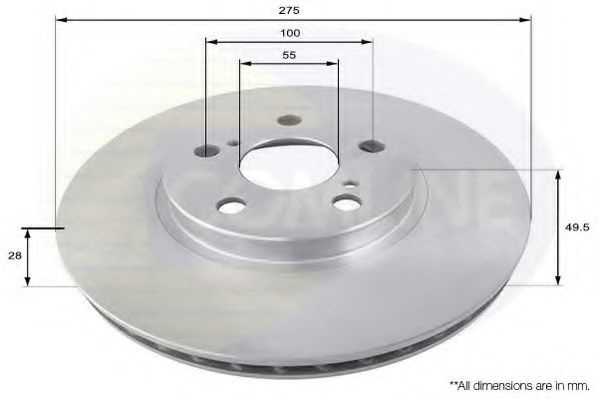 Disc frana TOYOTA CELICA (ST20_, AT20_) (1993 - 1999) COMLINE ADC0154V piesa NOUA