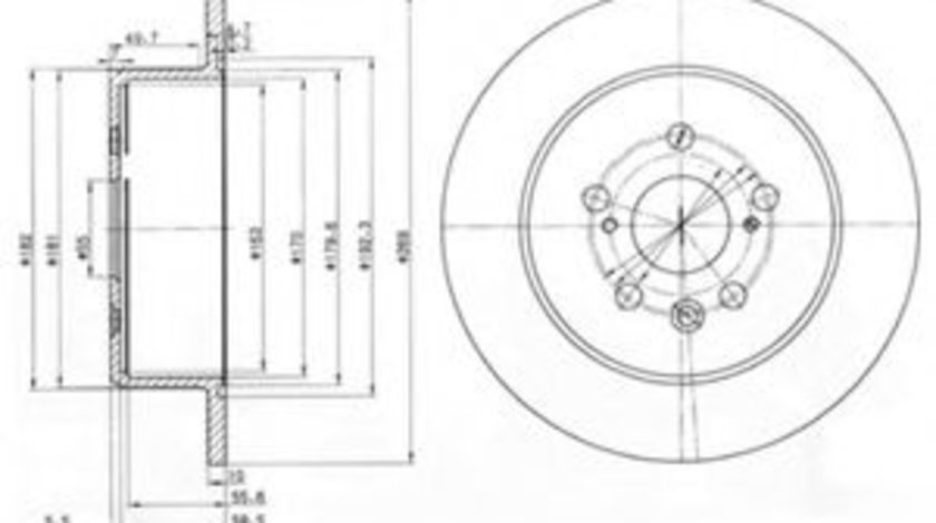 Disc frana TOYOTA CELICA (ST20_, AT20_) (1993 - 1999) DELPHI BG3583 piesa NOUA