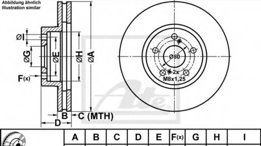 Disc frana TOYOTA CELICA (ZZT23_) (1999 - 2005) ATE 24.0125-0700.1 piesa NOUA