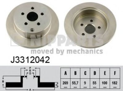 Disc frana TOYOTA CELICA (ZZT23_) (1999 - 2005) NIPPARTS J3312042 piesa NOUA