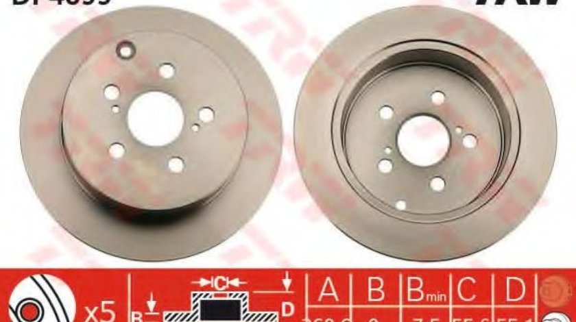 Disc frana TOYOTA CELICA (ZZT23_) (1999 - 2005) TRW DF4899 piesa NOUA