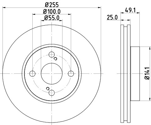 Disc frana TOYOTA COROLLA (CDE12, ZZE12, NDE12, ZDE12) (2001 - 2007) KRIEGER 0950004183 piesa NOUA