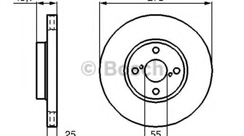 Disc frana TOYOTA COROLLA (CDE12, ZZE12, NDE12, ZDE12) (2001 - 2007) BOSCH 0 986 479 245 piesa NOUA